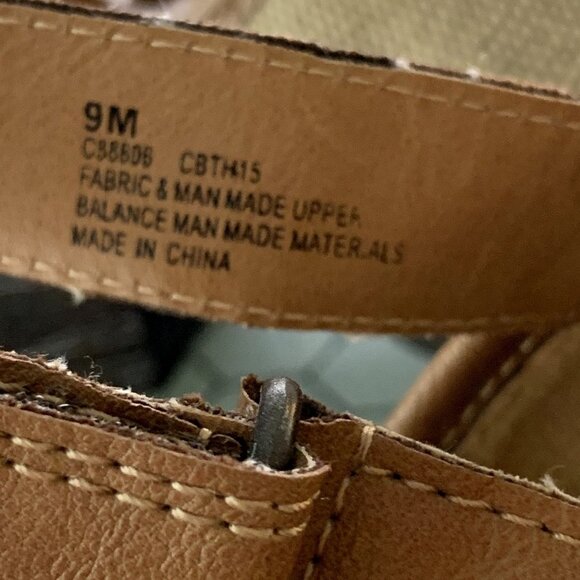BOC‎ Born Shoes Womens 9 M Lyza Tan Canvas Adjustable Slingback Block Heel Mules - Picture 7 of 9